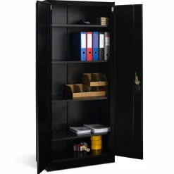 Armoire de bureau en métal noir 80x180 cm