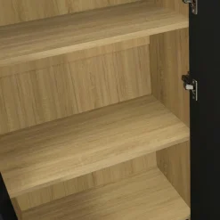 Armoire de bureau multifonction bois noir