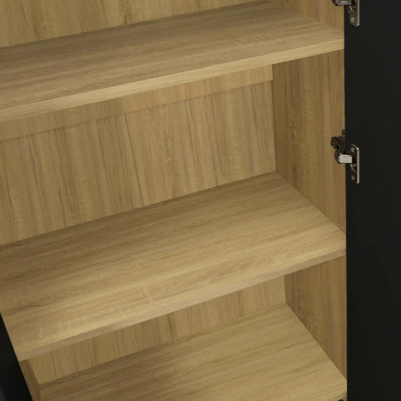 Armoire de bureau multifonction bois noir