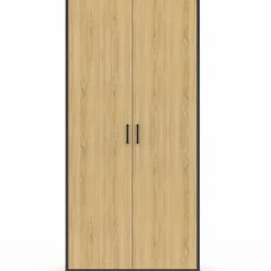 Armoire grande capacité avec penderie et étagères