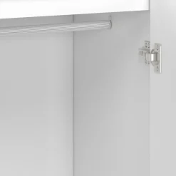 Armoire scandinave 2 portes blanche penderie 80 cm avec étagères rangement