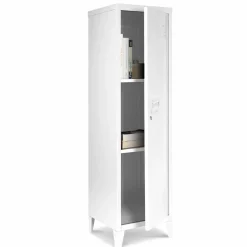 Armoire vestiaire porte métal blanche industrielle