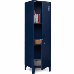 Armoire vestiaire porte métallique bleue industrielle