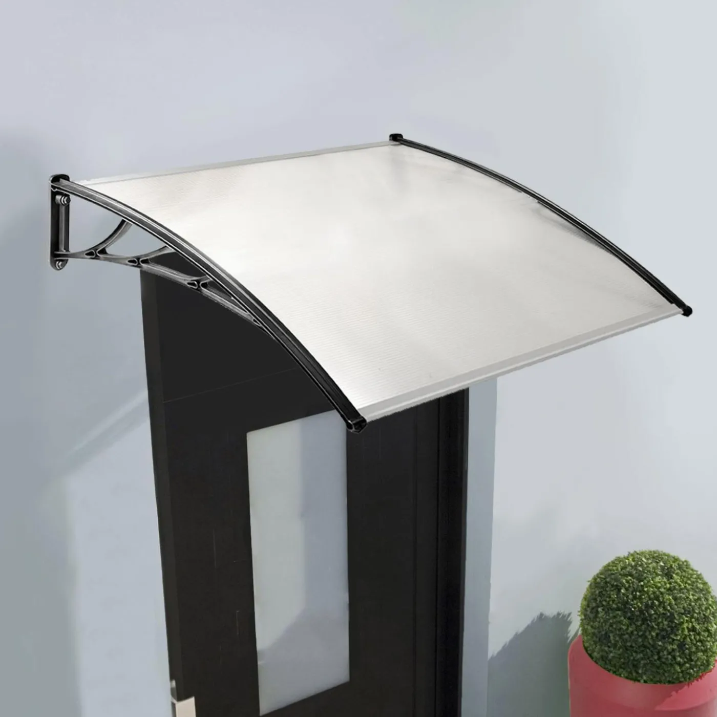 Auvent de porte marquise polycarbonate 80x120 cm