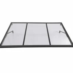 Auvent de porte moderne verrière noire 90 x 140 cm