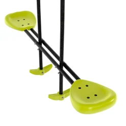 Balançoire 3 agrès portique avec 2 balançoires, 1 face à face et toboggan
