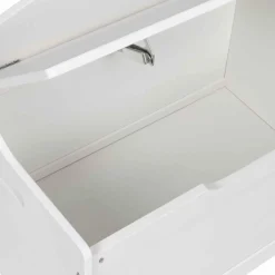 Banc coffre de rangement enfant en bois blanc