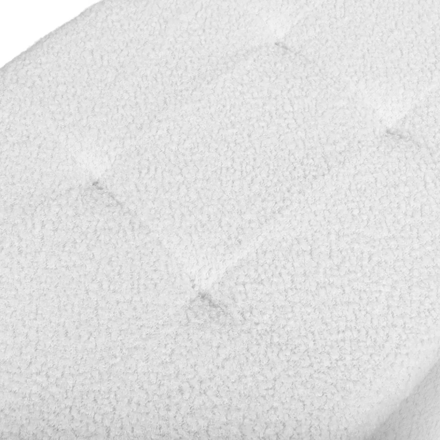 Banc coffre rangement pieds métal noir 100 cm tissu bouclette blanc