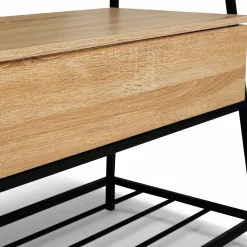 Banc d'entrée industriel bois et noir