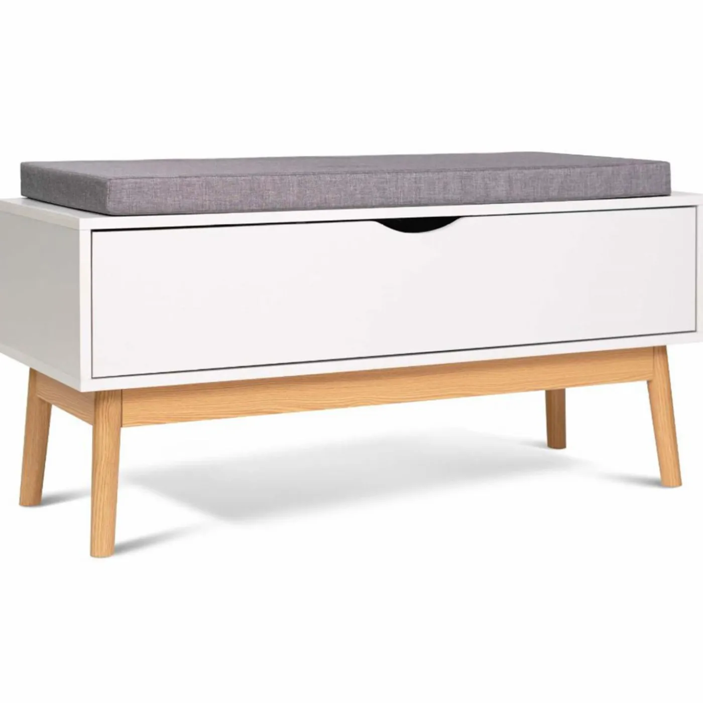 Banquette coffre de rangement blanc