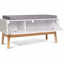 Banquette coffre de rangement blanc