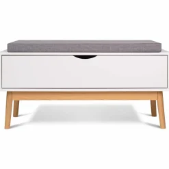 Banquette coffre de rangement blanc
