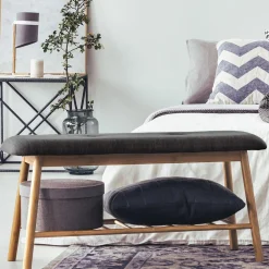 Banquette d'entrée style scandinave gris anthracite