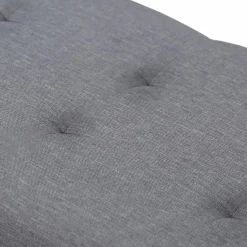 Banquette rangement tissu gris anthracite en lin