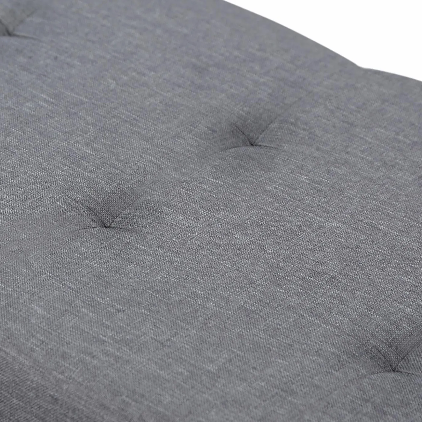 Banquette rangement tissu gris anthracite en lin