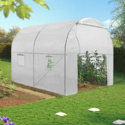 Bâche de rechange pour serre tunnel 6 m² blanche ROMA