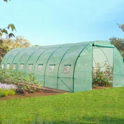 Bâche de rechange pour serre tunnel 24 m² verte