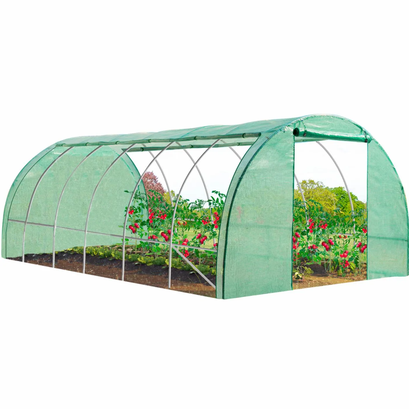 Bâche serre tunnel relevable verte 3x6m