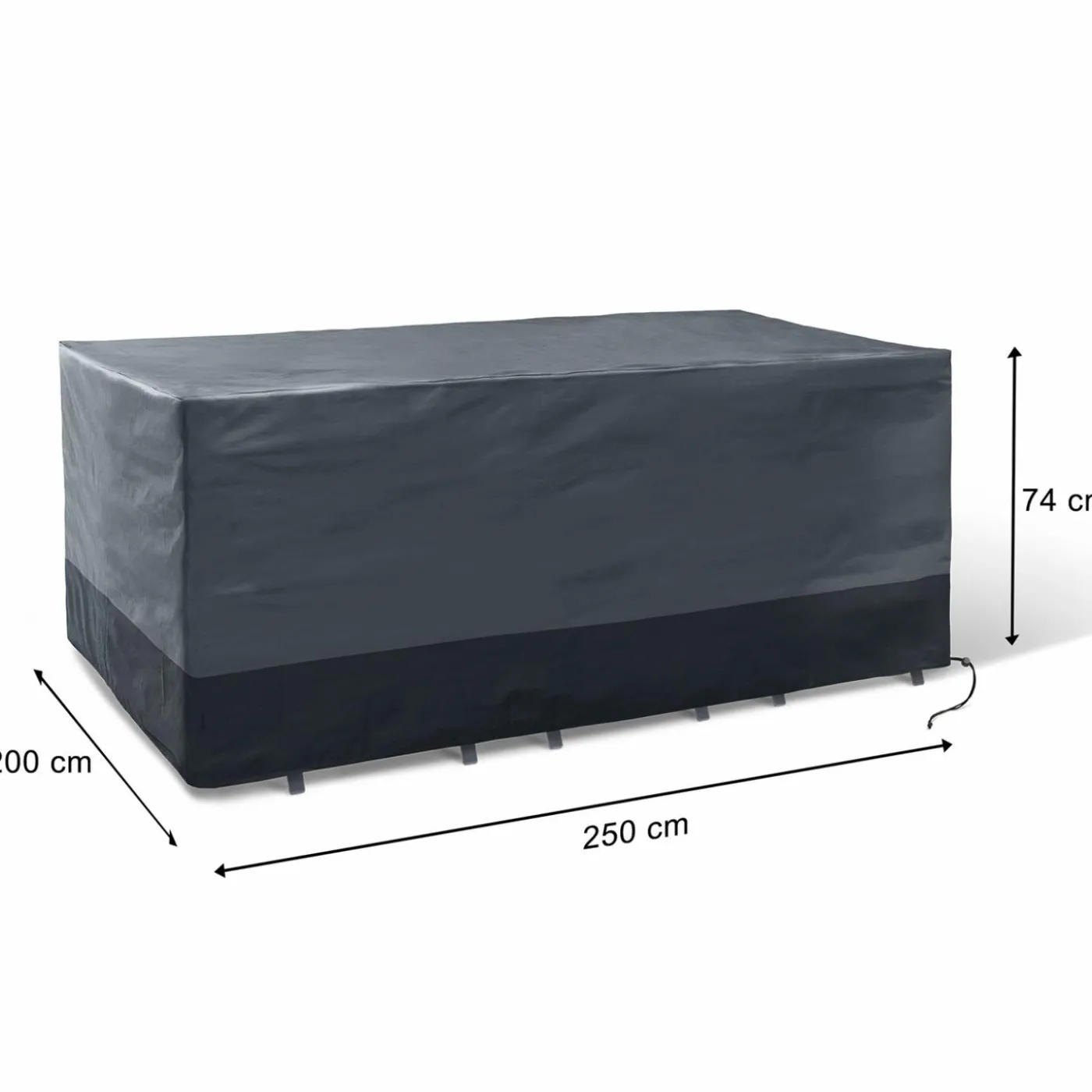 Bâche table de jardin rectangulaire imperméable grise et noire