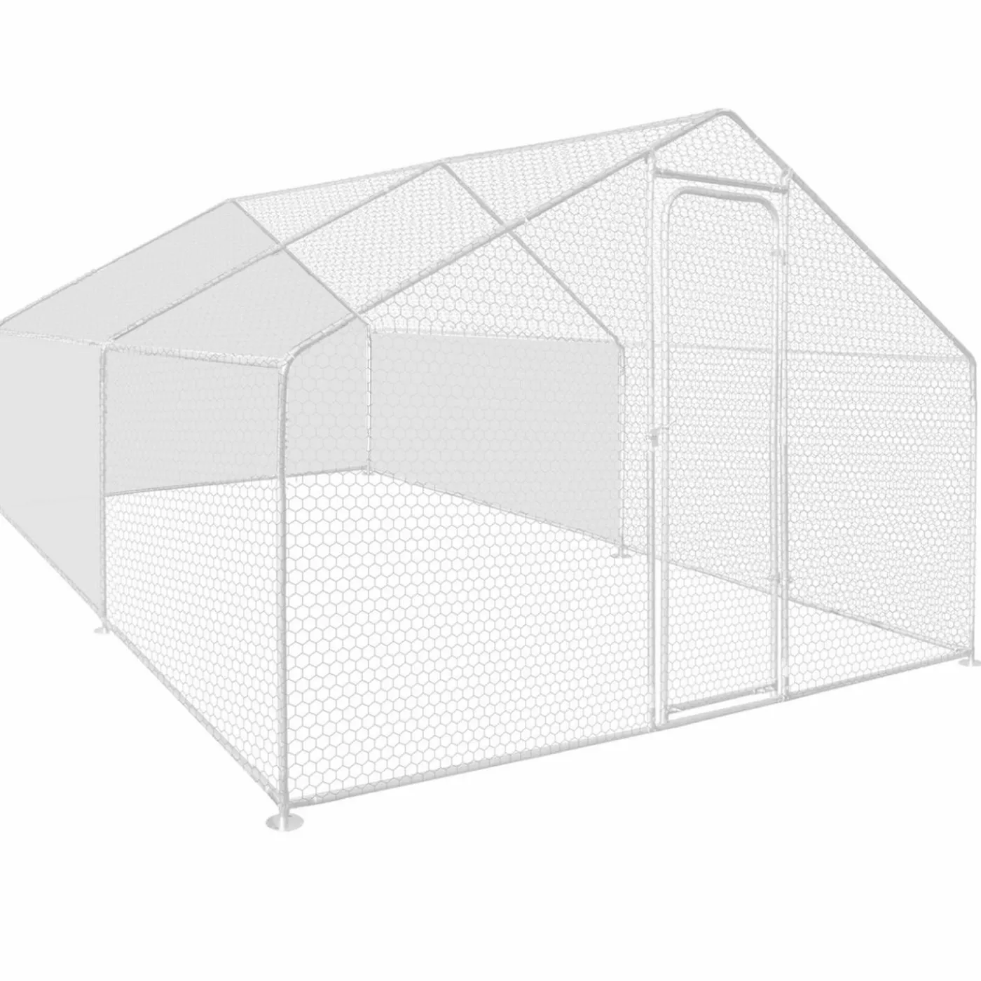 Bâches waterproof pour enclos poulaillers blanches 150 gr 1 arrière + 2 côtés