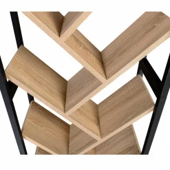 Bibliothèque arbre style industriel bois et métal 10 niveaux