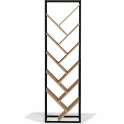 Bibliothèque arbre style industriel bois et métal 10 niveaux