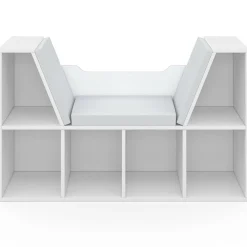 Bibliothèque banc blanche 6 cases