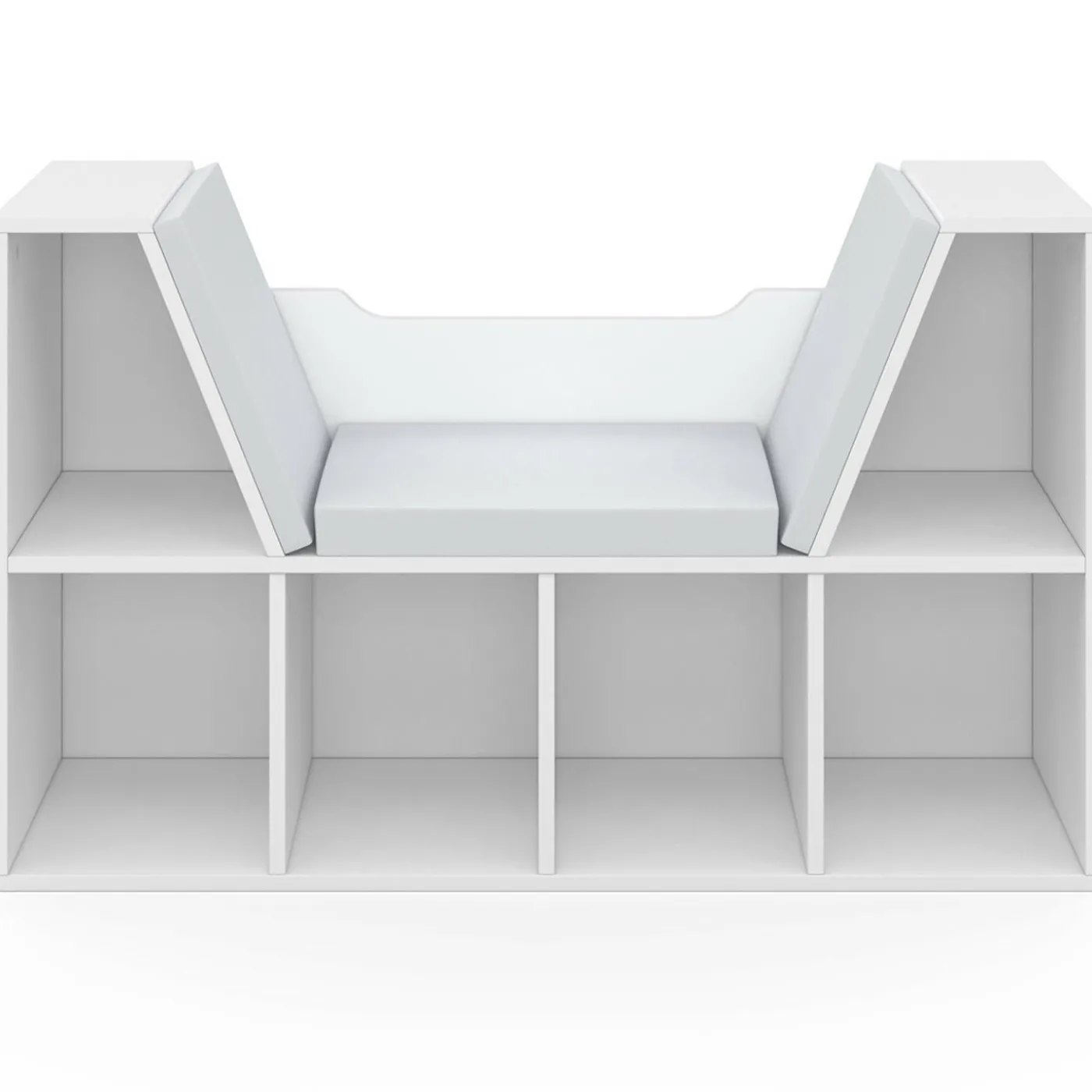 Bibliothèque banc blanche 6 cases