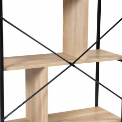 Bibliothèque style industriel bois et métal 5 niveaux