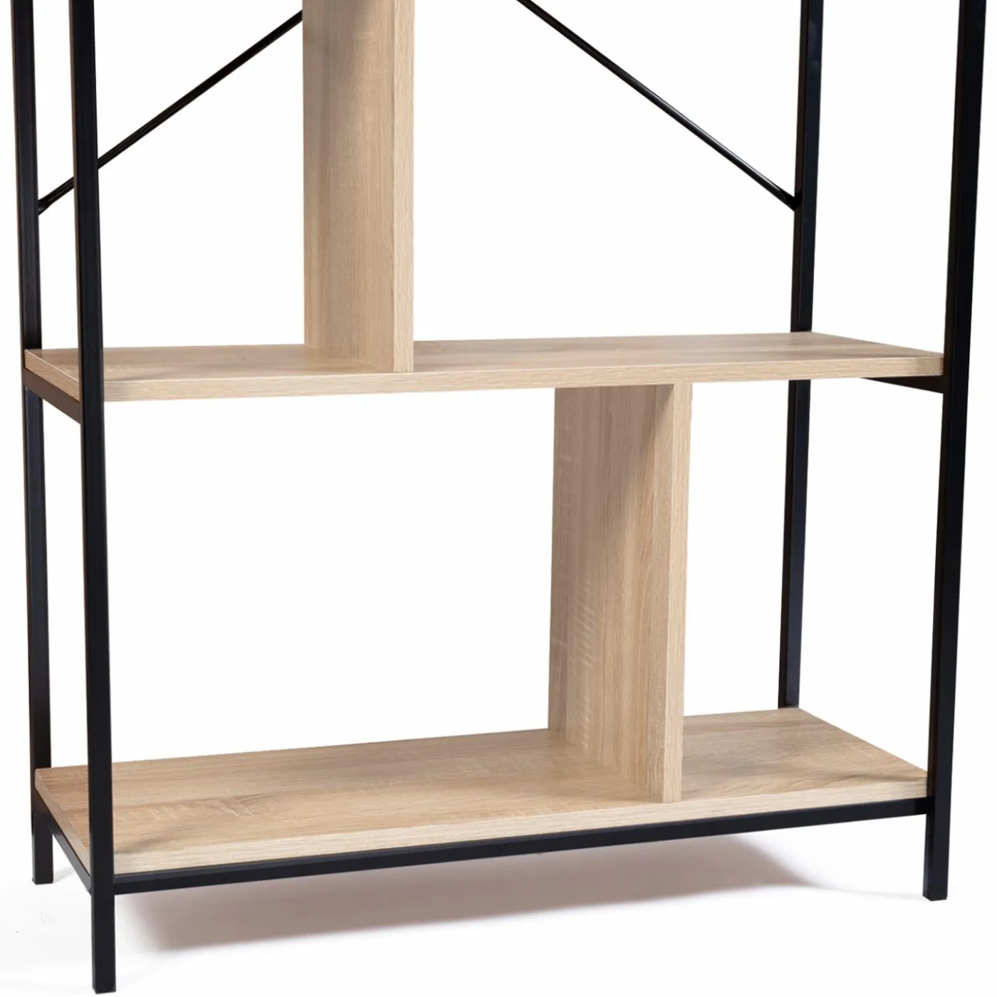 Bibliothèque style industriel bois et métal 5 niveaux