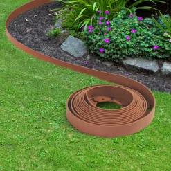 Bordure de jardin flexible marron terracotta à planter
