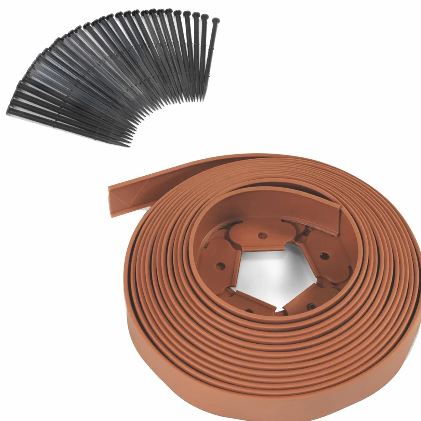 Bordure de jardin flexible marron terracotta à planter