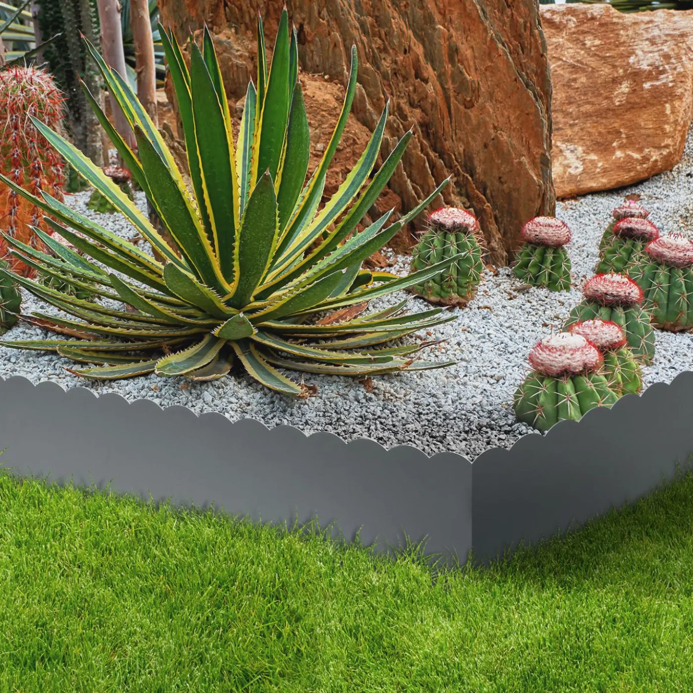 Bordures de jardin en acier gris anthracite