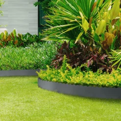 Bordures de jardin en acier gris anthracite