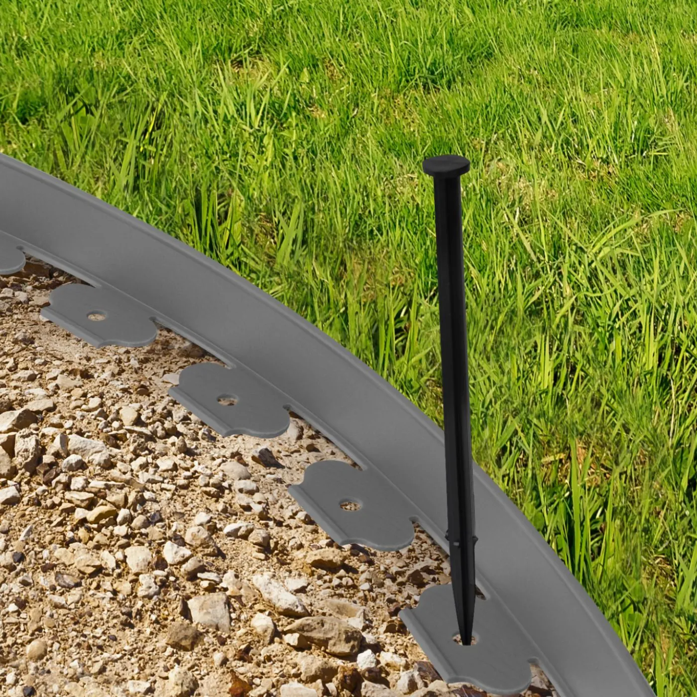 Bordures de jardin flexibles gris anthracite 8mx12cm
