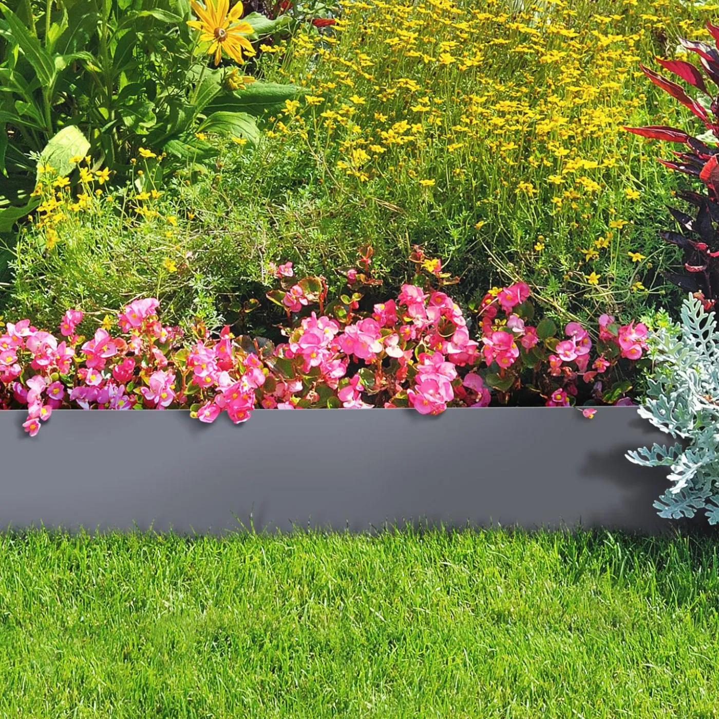 Bordures gris anthracite pour jardin