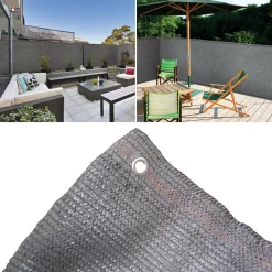 Brise vue 1,80 m x 10 m gris occultant 90 g m²