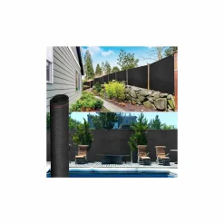 Brise vue 1 m x 10 m noir occultant 220 gr/m²
