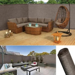 Brise vue 1,5 m x 10m taupe occultant 220 g m²