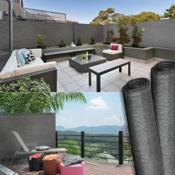 Brise vue gris 2 m x 10 m occultant 300 gr/m²