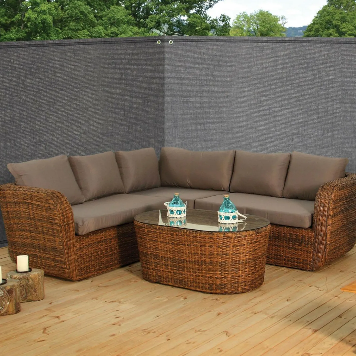 Brise vue gris 2 m x 10 m occultant 300 gr/m²
