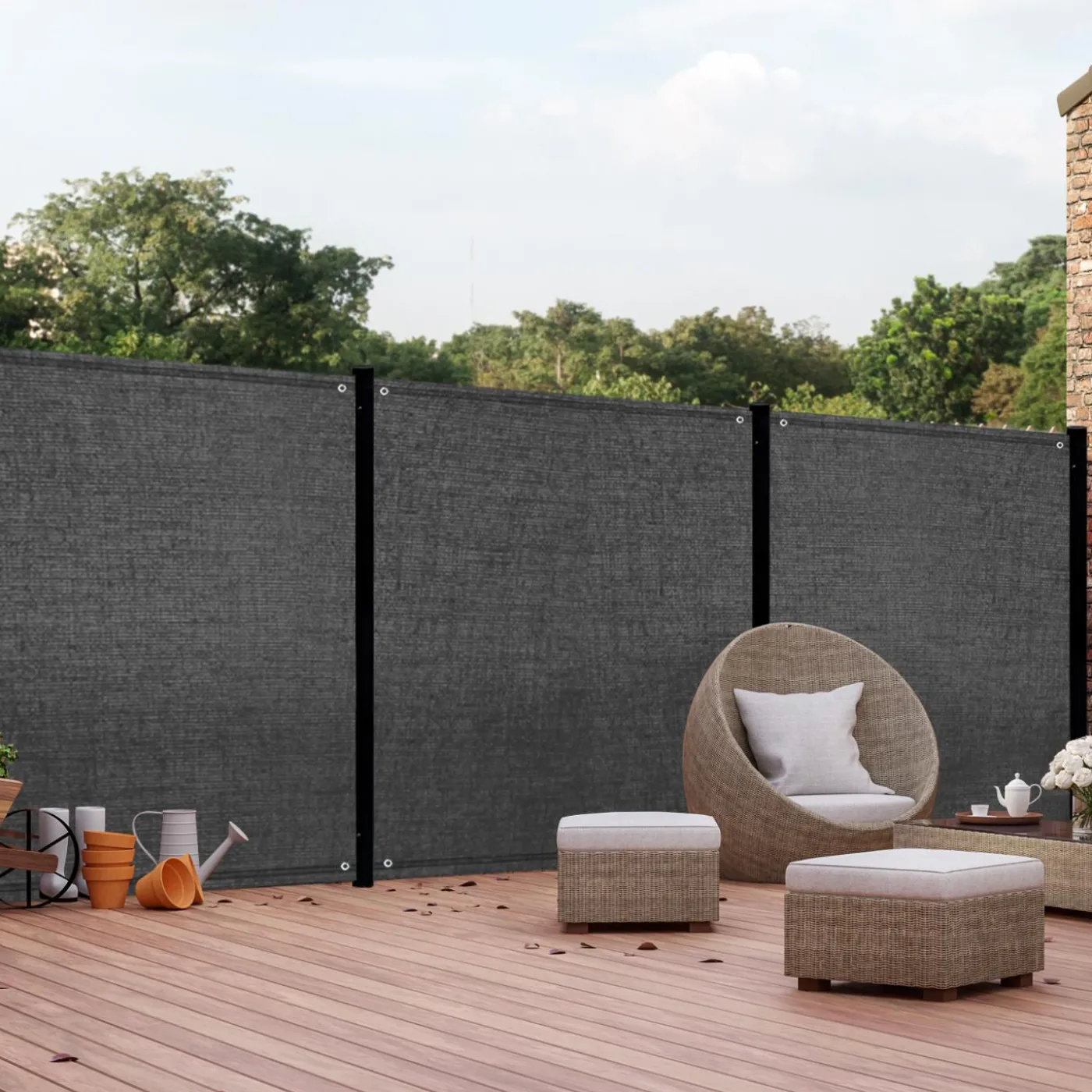 Brise vue gris 1,5 m x 10 m occultant 400 g/m²