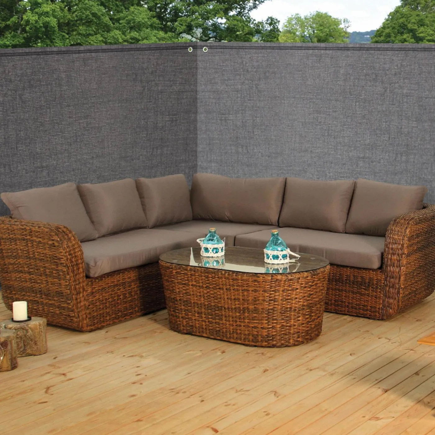Brise vue gris 1,5 m x 10 m occultant 400 g/m²