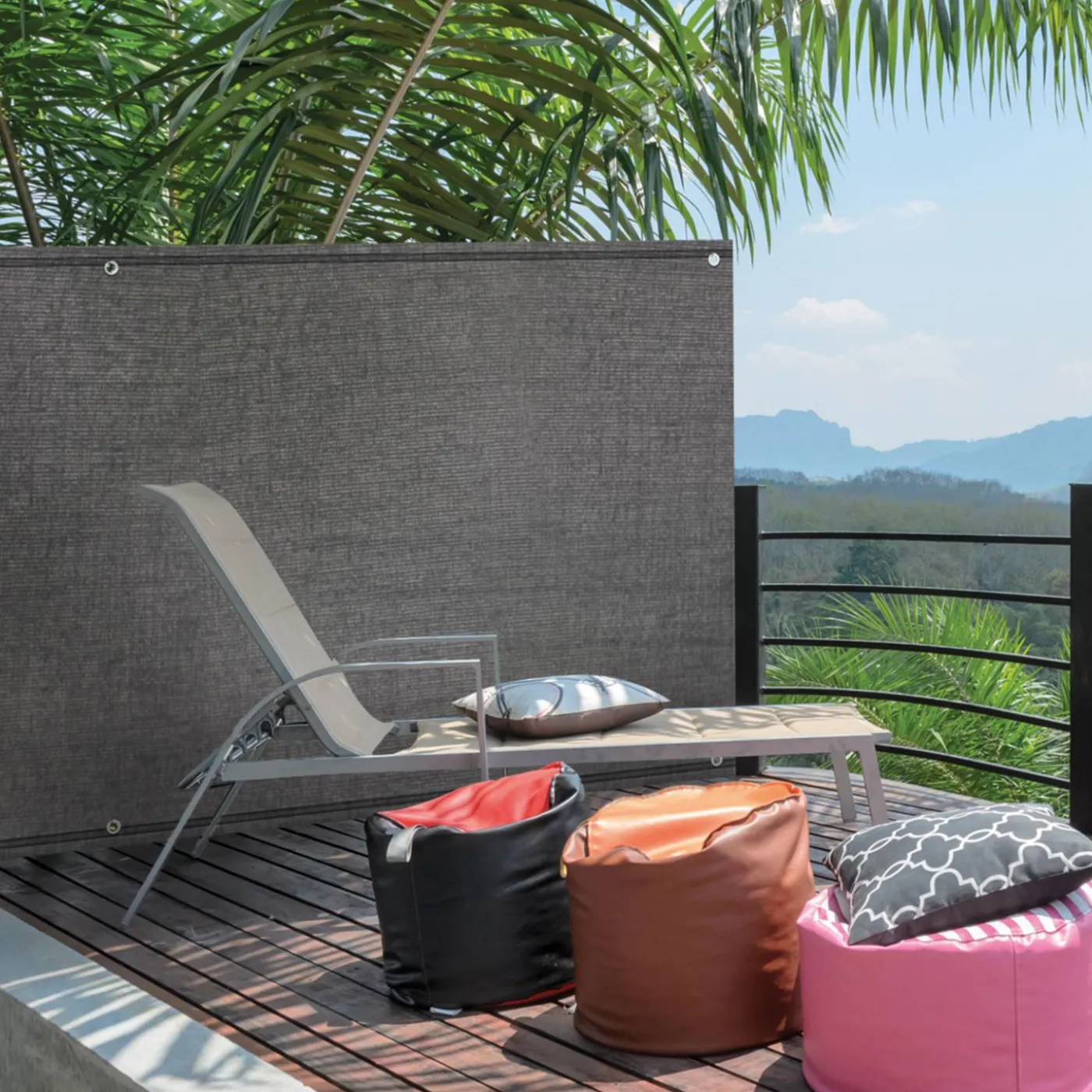 Brise vue gris 1,5 m x 10 m occultant 400 g/m²