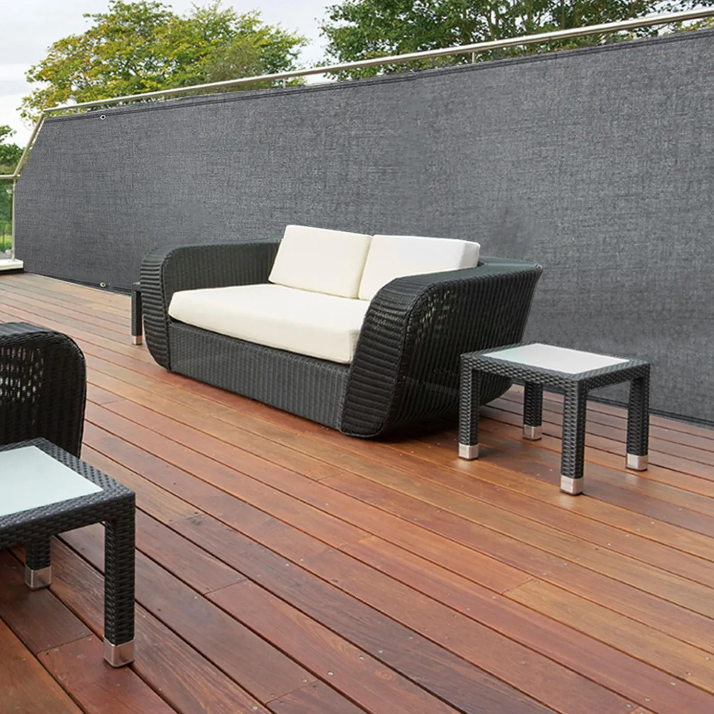 Brise vue gris 1,2 m x 10 m occultant 400 g/m²