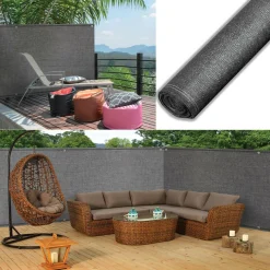 Brise vue gris 1,2m x 10m occultant 220g m²