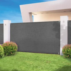 Brise vue gris 1,5m x 10m occultant 300g m²