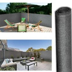 Brise vue gris 1,5m x 10m occultant 300g m²