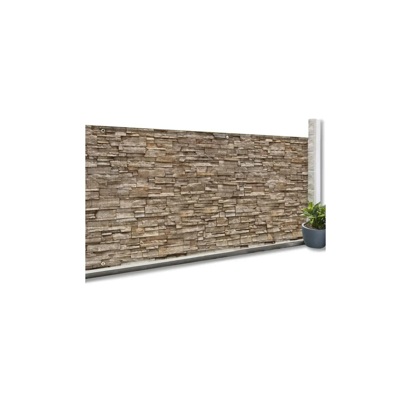 Brise vue imitation pierre 1,5 x 10m