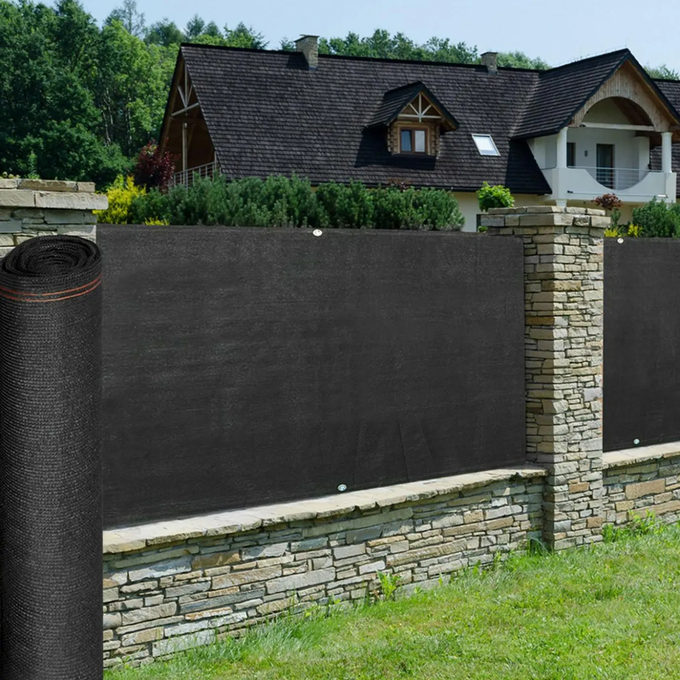 Brise vue 1,5m x 10m noir occultant 220g m²